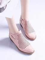 Frauen Sommerstiefel Pink Pointed Toe Cut Out Kurze Stiefel