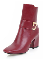Frauen Square Toe Stiefeletten Chunky Heel 2.8 "Booties