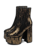 Frauen Stiefeletten Bold Style Pailletten Stoff Platform Chunky Heel 5.5 "Booties