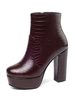 Frauen Stiefeletten Crocodile Print Platform Blockabsatz 4.7 "Booties