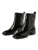 Frauen Stiefeletten Echtes Lackleder Karree Block Ferse 1;6 "Booties