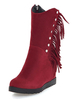 Frauen Stiefeletten Micro Wildleder Keilabsatz 3.1 "Booties mit Fransen