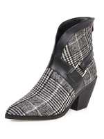 Frauen Stiefeletten Plaid Spitz 3 "Chunky Heel Booties