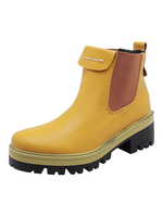 Frauen Stiefeletten PU Leder Gelb Round Toe 2 "Chelsea Boots