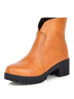 Frauen Stiefeletten PU Leder schwarz runde Kappe 2 "Vintage Booties