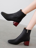Frauen Stiefeletten Rindsleder Echtleder Karree 2 "Block Heel Booties