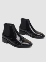 Frauen Stiefeletten Rindsleder Karree 1.6 "Block Heel Booties mit Nieten