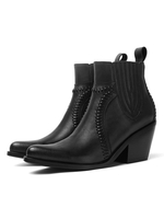 Frauen Stiefeletten Rindsleder Spitz 2.8 "Blockabsatz Stiefel