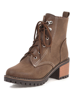 Frauen Stiefeletten Round Toe 2.4 "Chunky Heel Martin Stiefel