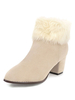 Frauen Stiefeletten Schwarz Microsuede Spitz Chunky Heel 2;2 "Booties Mit Kunstpelz