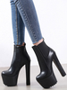 Frauen Stiefeletten Schwarz Round Toe Platform 6.3 "Booties