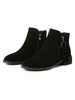 Frauen Stiefeletten Schwarz Wildleder Round Toe Chunky Heel 1.4 "Booties