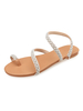 Frauen-Strand-Sandelholz-Zehe-Schleifen-Perlen-Riemchen-flache Sandelholz-Schuhe