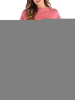 Frauen stricken Poncho Pink Jewel Neck Pom Poms Cape