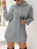 Frauen Strickkleid Eleganter Hoher Kragen Lange Ärmel Acryl Winter Pullover