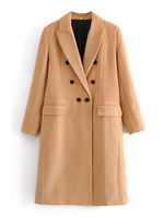 Frauen Trenchcoat Turndown Kragen Knopf Wintermantel