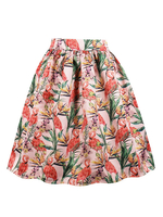Frauen Vintage Rock Flamingo Printed Retro Swing Rock