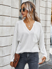 Frauen weiße Bluse Langarm Polyester Casual Shirt