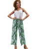 Frauen weiße Weste grüne Hose zweiteilige Sets Polyester Casual Sommer ärmelloses Outfit