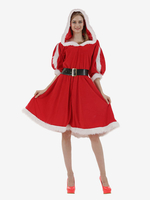 Frauen Weihnachten Urlaub Rot Weihnachten Party Cosplay Kleid Komplettset