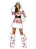 Frauen Weihnachtskleid Rote Polyester Faser Schärpe Polyester Streifen Weihnachtsferien Kostüme