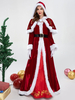Frauen Weihnachtskostüm Rot Polyester Polyester Zweifarbiges Feiertagskleid