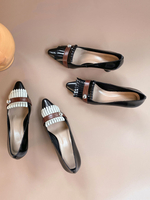 Frauen-Weinlese-Low Heels Retro Spitzschuh Spezial-Shaped Heel Pumps