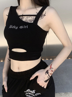 Frauen White Gothic Tops Baumwolle Retro Tanks