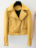 Frauen Wildleder Jacke Turndown Kragen Full Zip Moto Jakcet