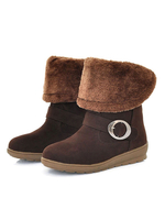 Frauen Winterstiefel Wildleder Round Toe Flat Snow Booties