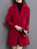 Frauen Wolleen Mantel 2020 Revers Halsband Winter Mantel Taschen Beiläufig Mantel