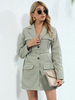 Frauengrün-Blazer stilvolle Polyester-Schicht-Turndown-Kragen-Lace-Up-Langärmeln Blazer-Mäntel