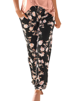 Frauenhose Rosa Polyester Raised Waist Blumendruck Haremshose
