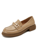 Frauenperlen Chunky Heel Loafers PU-Leder