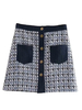 Frauenrock Blue Plaid Polyester Kurze Herbst- und Winterhosen