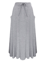 Frauenrock Grauer Kordelzug Baumwolle Mittlere Wadenlänge Kordelzug Herbst und Winter Casual Bottoms