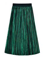 Frauenrock grün plissiert Polyester natürliche Taille Sommer lässig kurze Hosen