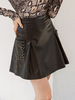 Frauenrock schwarz PU Leder Herbst und Winter kurze Hosen