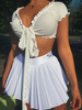 Frauenrock Weiß Akademischer Polyester Gothic Faltenrock