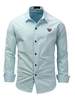 Freizeithemd für Männer Turndown-Kragen Lässige Übergröße Color Block Light Sky Blue Shirts