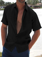 Freizeithemden für Herren mit Umlegekragen und kurzen Ärmeln Sommer-/Strandhemden