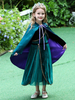 Frozen Anna Cape Kinder Cosplay Cape Dark Green Matte Satin Kinder Urlaub Cosplay Kostüme