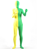 Ganzkörper Elastan Zentai in Grün und Gelb
