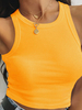 Gelb Cami Top Juwel Neck Sleeveless Cotton Athletic Damen Camis