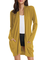 Gelbe Wolle Langarm Pullover Cardigans für Frauen