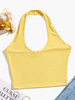 Gelbes Cami Top Neckholder Polyester Backless Athletic Damen Camis