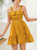 Gelbes Sommerkleid Polka Dot Short Beach Dress