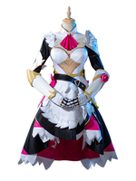 Genshin Impact Noelle Cosplay Kostüm Einteiliges Kleid Handschuhe Schärpe Kessel 4-teiliges Set Mihoyo Spiel Cosplay Kostüm Komplettes Set