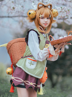 Genshin Impact Yaoyao Cosplay Kostüm Grün Polyester Mihoyo Spiel Cosplay Kostüm Komplettset