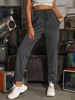 Gerade Hose Deep Grey Cotton Raised Waist Hose